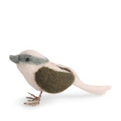 Fugl, lille grn fugl filtet af uld - med ophng