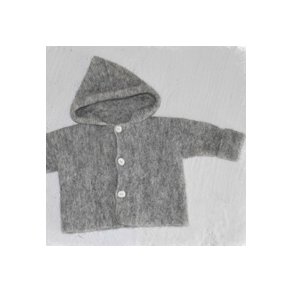 Babybluse med htte, lys mellemgr, 6 mdr., Thy Lam model,