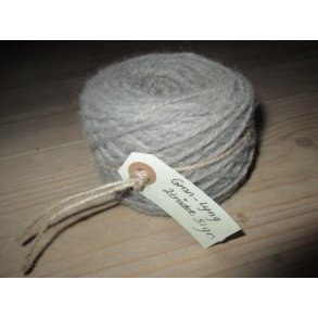 Plantefarvet 2 tr. oprindelig gr lammeuld fra Thy Lam, gran -lyng, hvis 50g