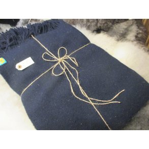 Thy Lam uldplaid, dejlig  STOR , mrk bl, indfarvet