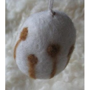 �g, med brunt m�nster, ca. 6�cm i h�jden, med oph�ng - mere brunt end foto nb.