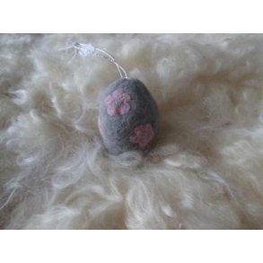 �g, gr�-bl� pastel med pink blomster, ca. 6 cm i h�jden