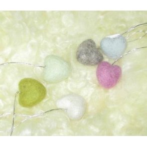 Hjerte, ca. 3 cm  med oph�ng, pastelfarver, pris pr. stk0,04