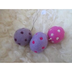 g - pink - med hvide prikker med ophng