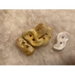 Rustikke lammeknapper 1x2,8cm. gule