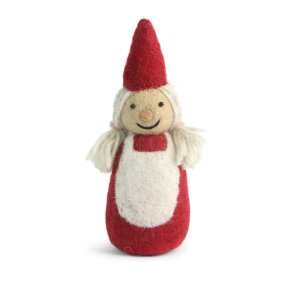 Nissepige med hvidt hr