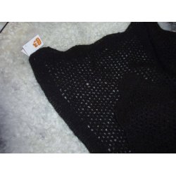 Strikket/hklet sjal, brunt - trekanter forenden.