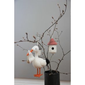 Stork med nyf�dt baby, lille