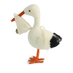 Stork med lille baby